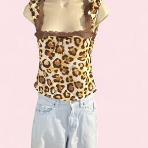 Leopard print tank top with